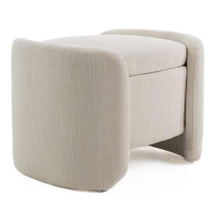 Erin - Modern Cream Fabric Storage Ottoman - image 5