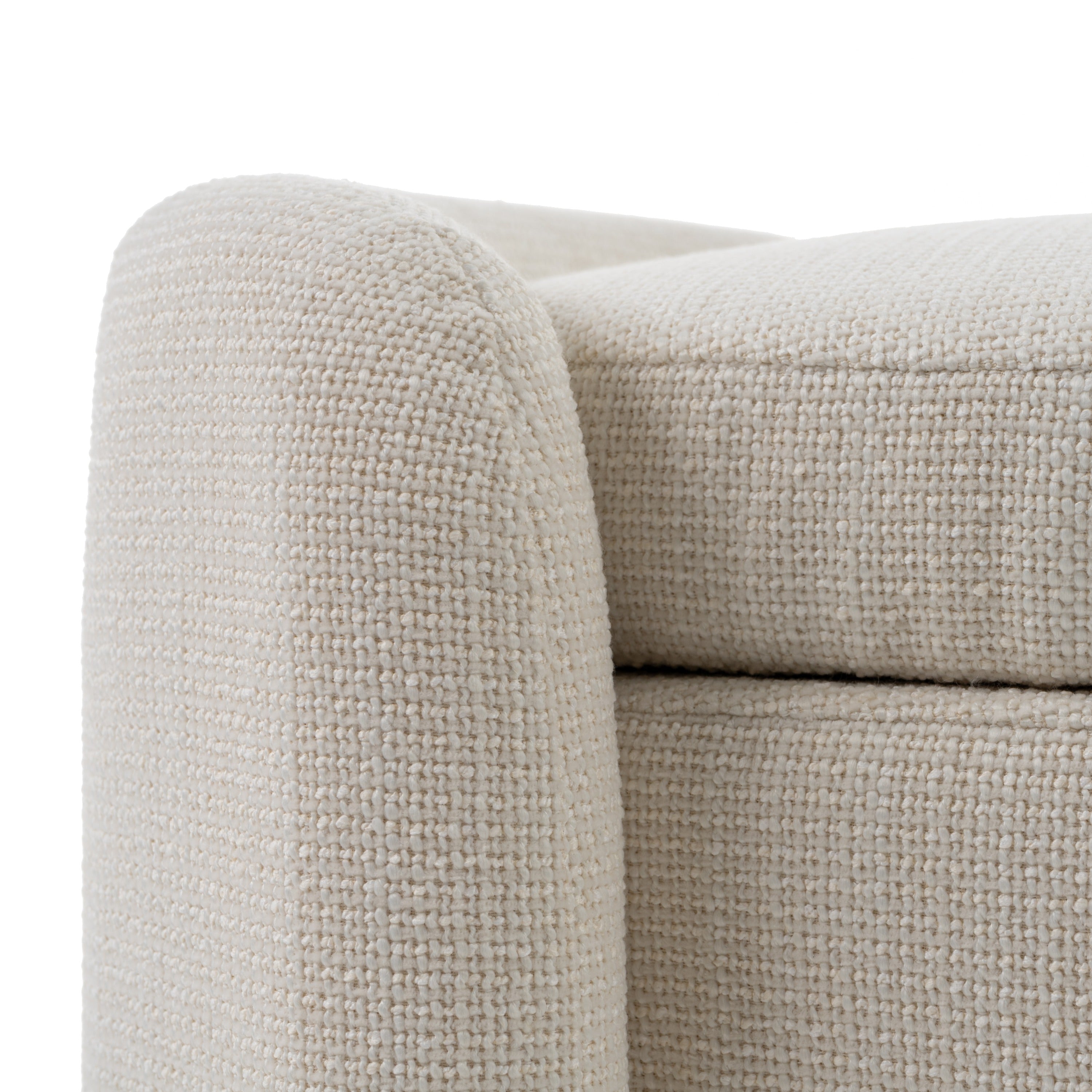 Erin - Modern Cream Fabric Storage Ottoman - image 2