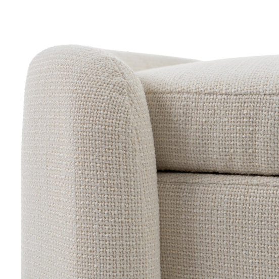 Erin - Modern Cream Fabric Storage Ottoman - image 2