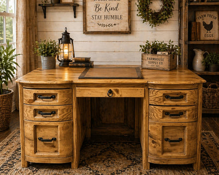 Henriette Nogal 7 Dwr Desk