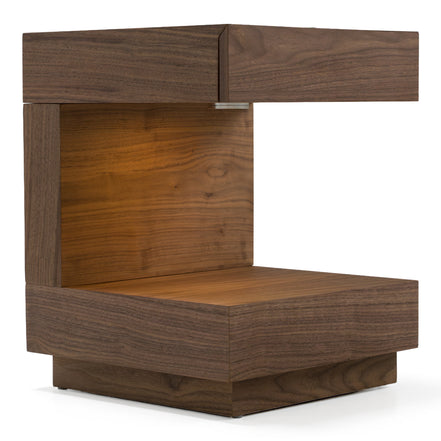 Esso - Contemporary Walnut Tall Nightstand - image 4
