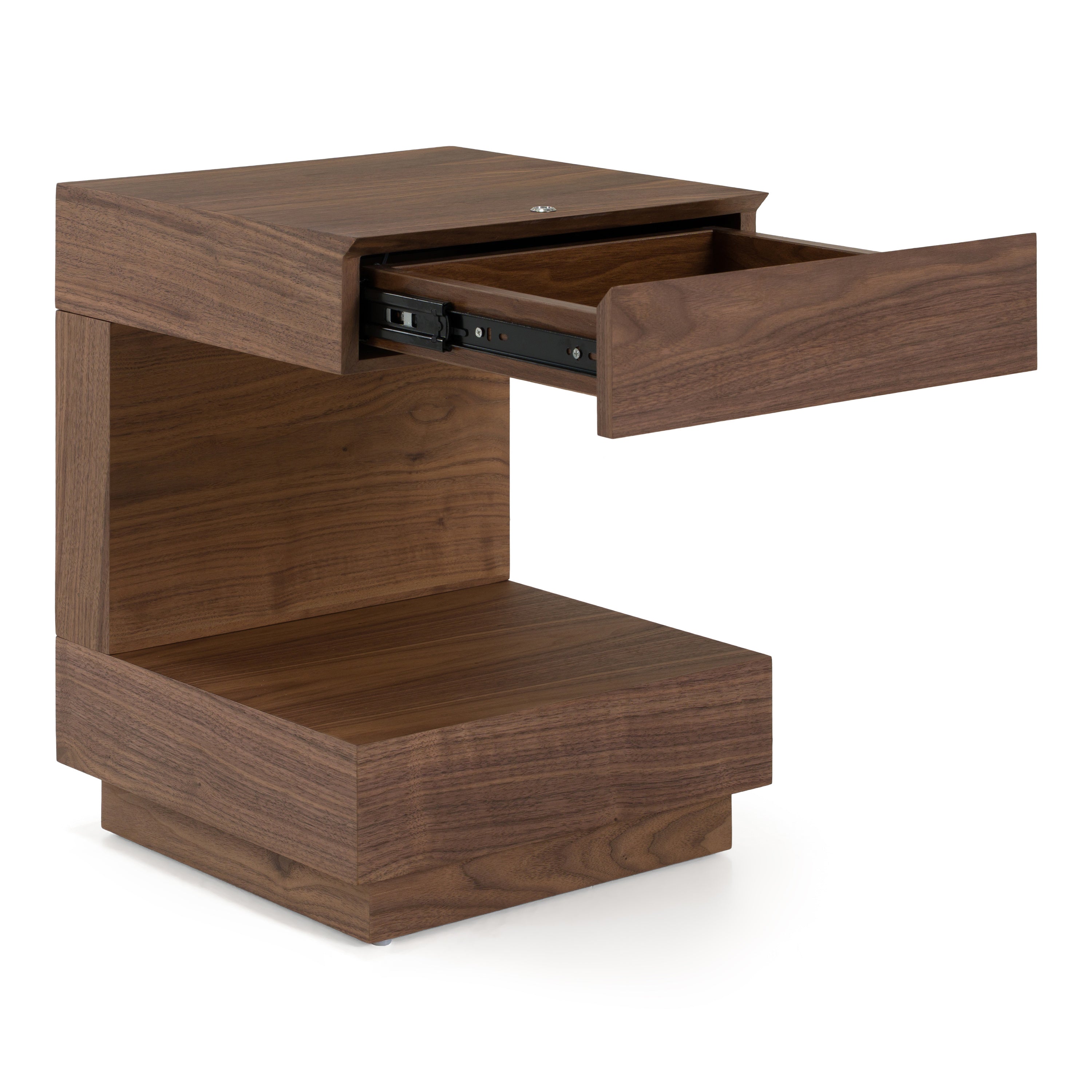 Esso - Contemporary Walnut Tall Nightstand - image 5