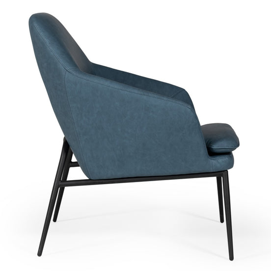 Esteban - Industrial Blue Eco-Leather Accent Chair - image 2