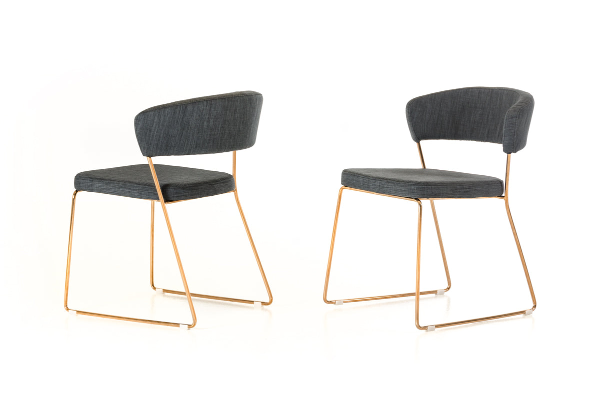 Ashland - Modern Grey & Rosegold Dining Chair (Set of 2) - image 3