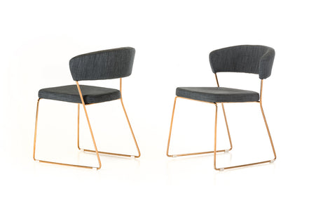 Ashland - Modern Grey & Rosegold Dining Chair (Set of 2) - image 3
