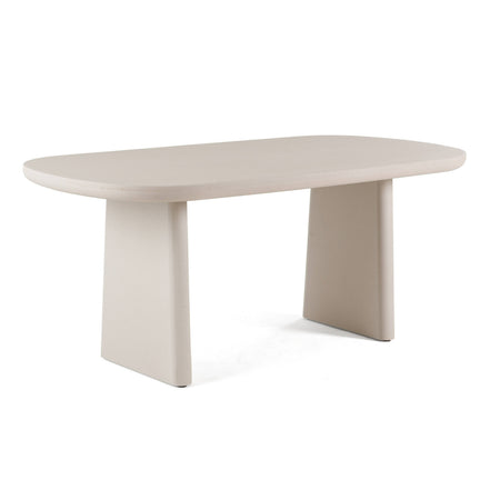 Evermore - Modern Grey Faux Cement Oval Dining Table - image 3