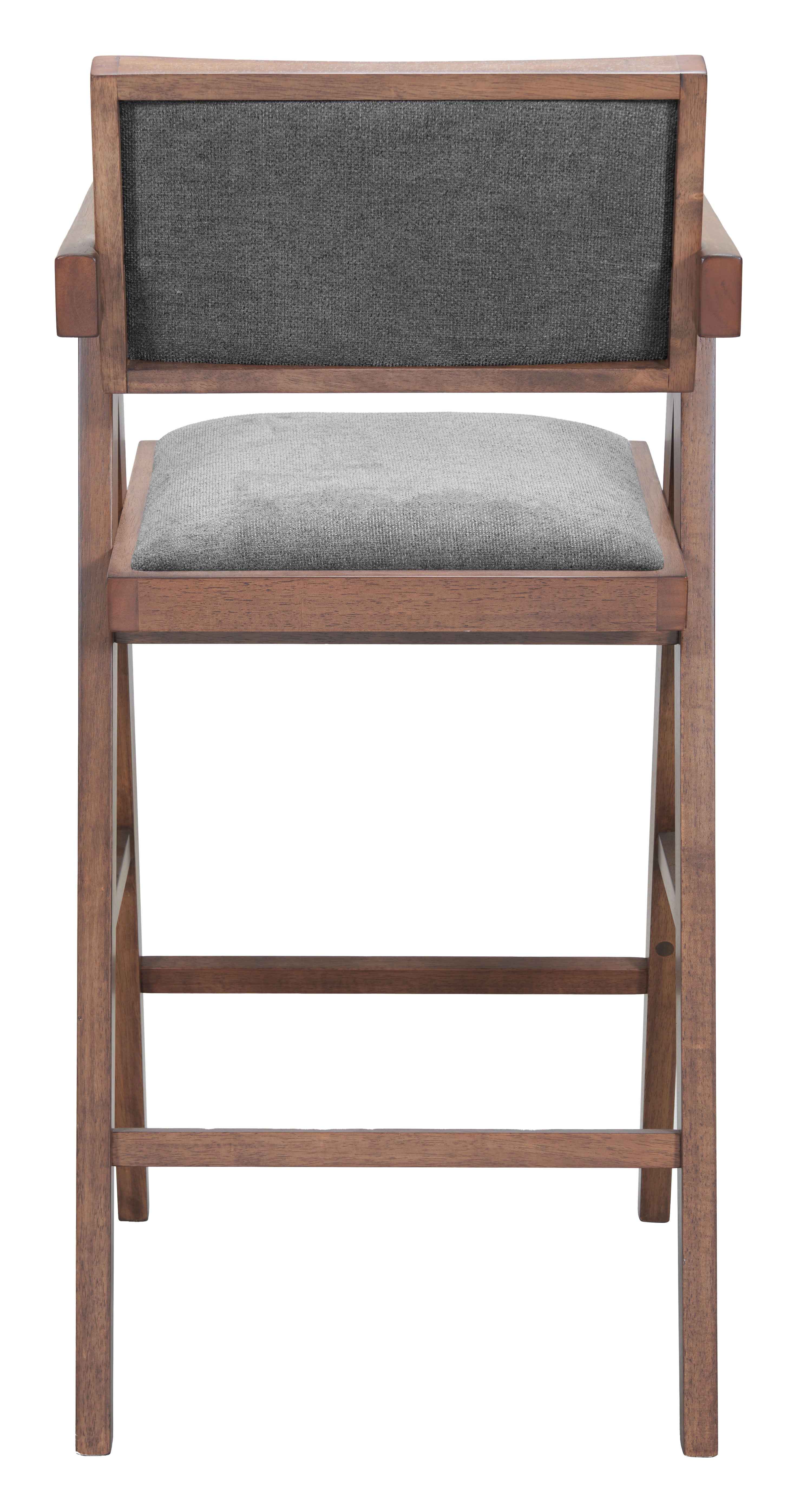 Delhi Barstool (Set of 2) Gray & Walnut