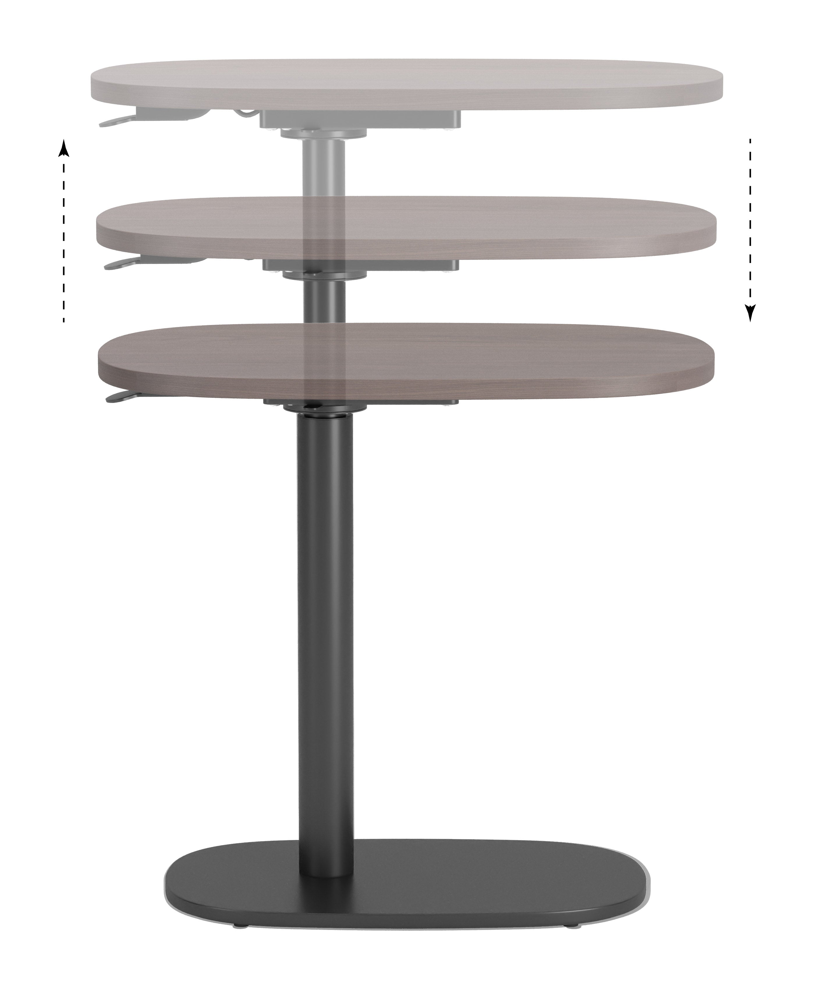 Buddy Adjustable Rotating Side Table Gray