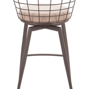 Saku Swivel Barstool Beige & Brown