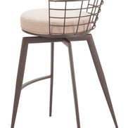 Saku Swivel Barstool Beige & Brown