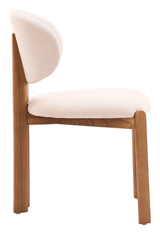 Rosetta Dining Chair (Set of 2) Beige & Walnut