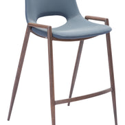 Desi Counter Stool (Set of 2) Azure Gray & Walnut