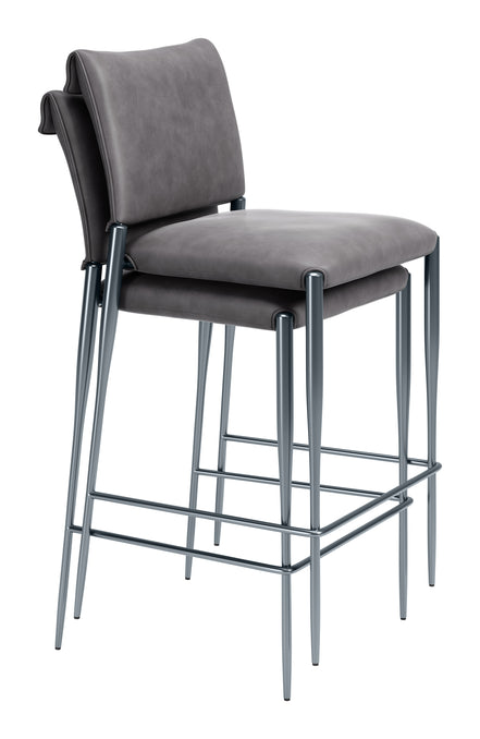 Freesia Barstool (Set of 2) Charcoal Gray