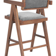 Delhi Counter Stool (Set of 2) Gray & Walnut