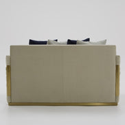 Tenaya Modern Beige Fabric & Gold Loveseat Sofa - image 3