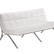 Antimony Mid-Century White Leatherette Sofa Set - image 2