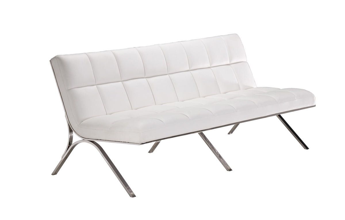 Antimony Mid-Century White Leatherette Sofa Set - image 2