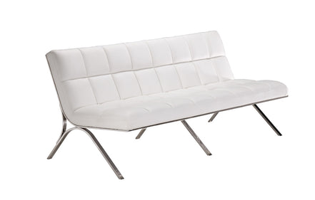 Antimony Mid-Century White Leatherette Sofa Set - image 2