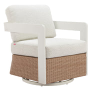 Gelo Swivel Chair White & Brown