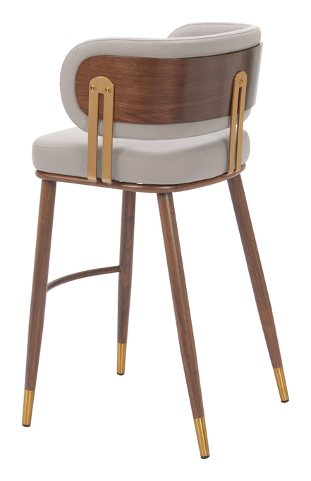 Brew Barstool Beige & Walnut