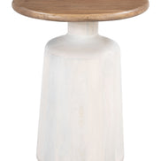Goblet Side Table Brown & White