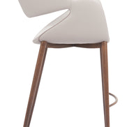 Limay Counter Stool Beige & Walnut