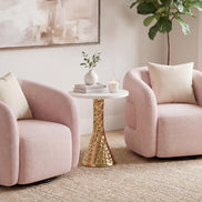 Lira Accent Table White & Gold
