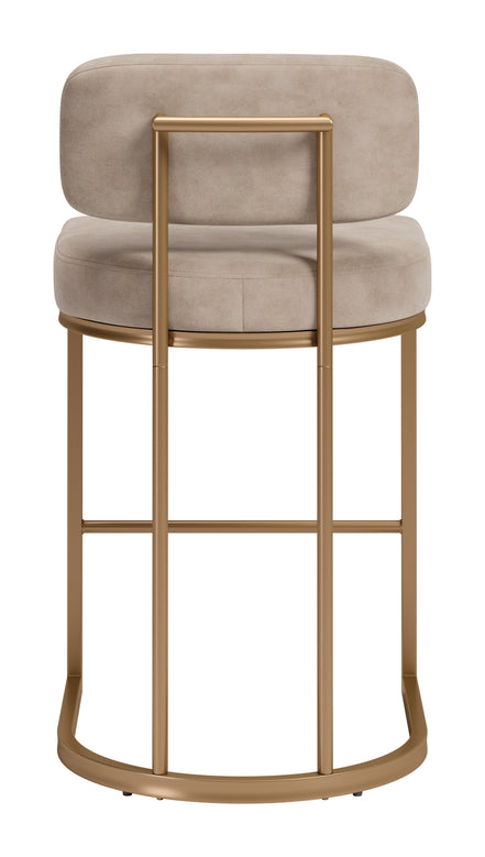 Velar Counter Stool (Set of 2) Beige & Bronze
