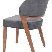 Sunobu Dining Chair (Set of 2) Azure Gray & Walnut