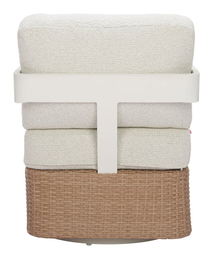 Gelo Swivel Chair White & Brown