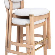 Rilou Counter Stool (Set of 2) White & Natural