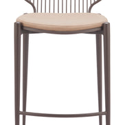 Silues Counter Stool (Set of 2) Taupe & Brown
