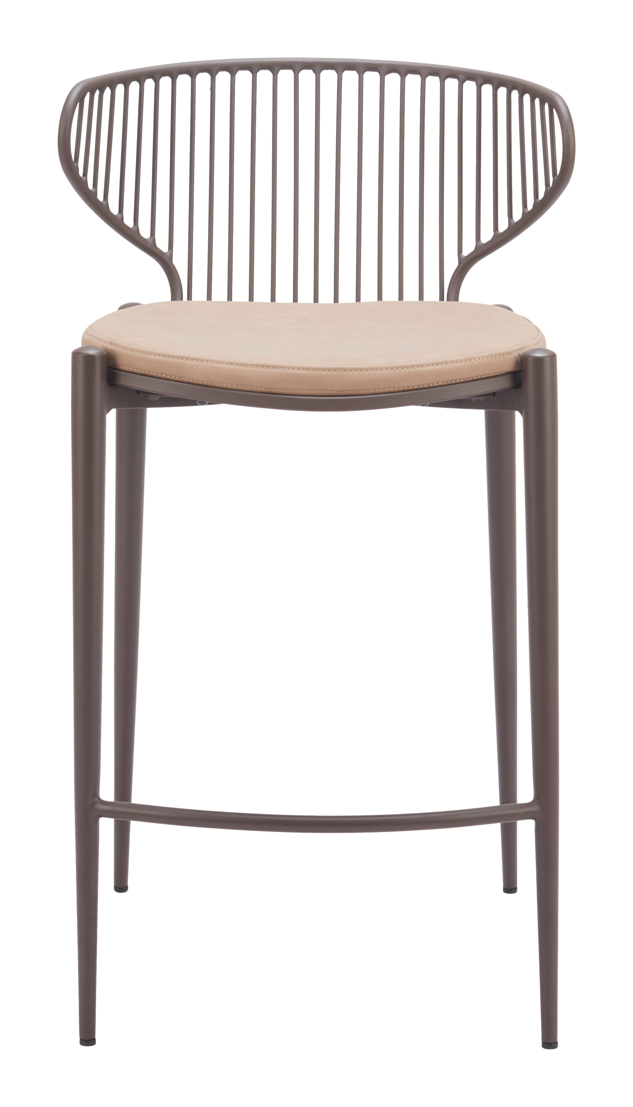 Silues Counter Stool (Set of 2) Taupe & Brown
