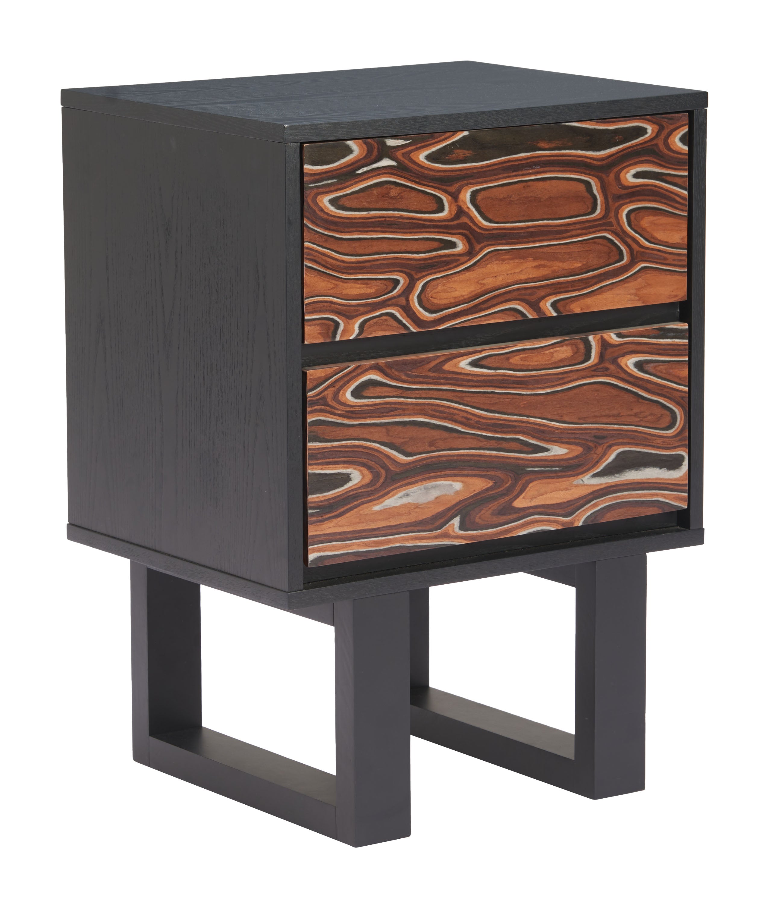 Aremi Nightstand Brown & Black
