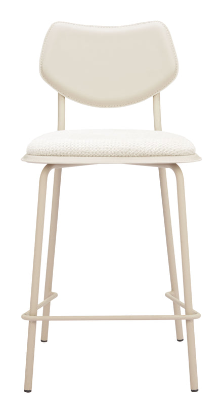 Zeal Counter Stool (Set of 4) Light Gray & Beige