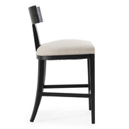 Fabien - Mid-Century Modern Beige Linen + Black Walnut Counter Chair - image 2