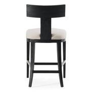 Fabien - Mid-Century Modern Beige Linen + Black Walnut Counter Chair - image 3