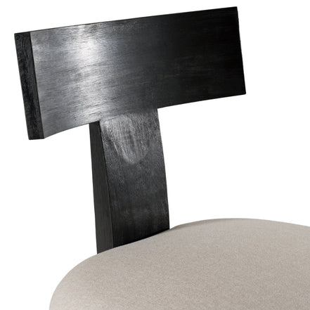 Fabien - Mid-Century Modern Beige Linen + Black Walnut Counter Chair - image 4
