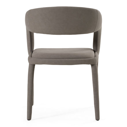 Faerron - Modern Grey Leatherette Dining Chair - image 2