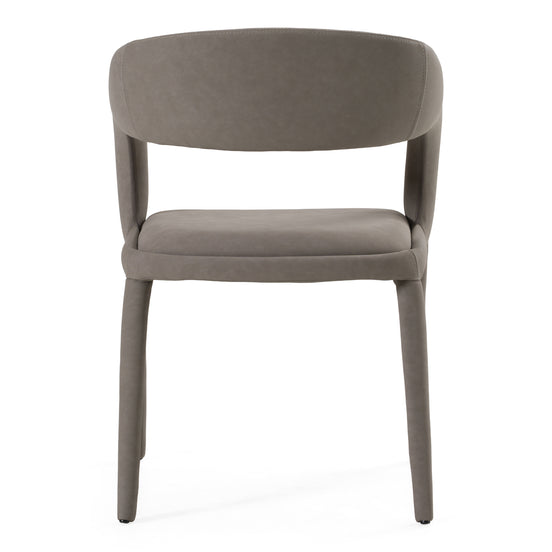 Faerron - Modern Grey Leatherette Dining Chair - image 2