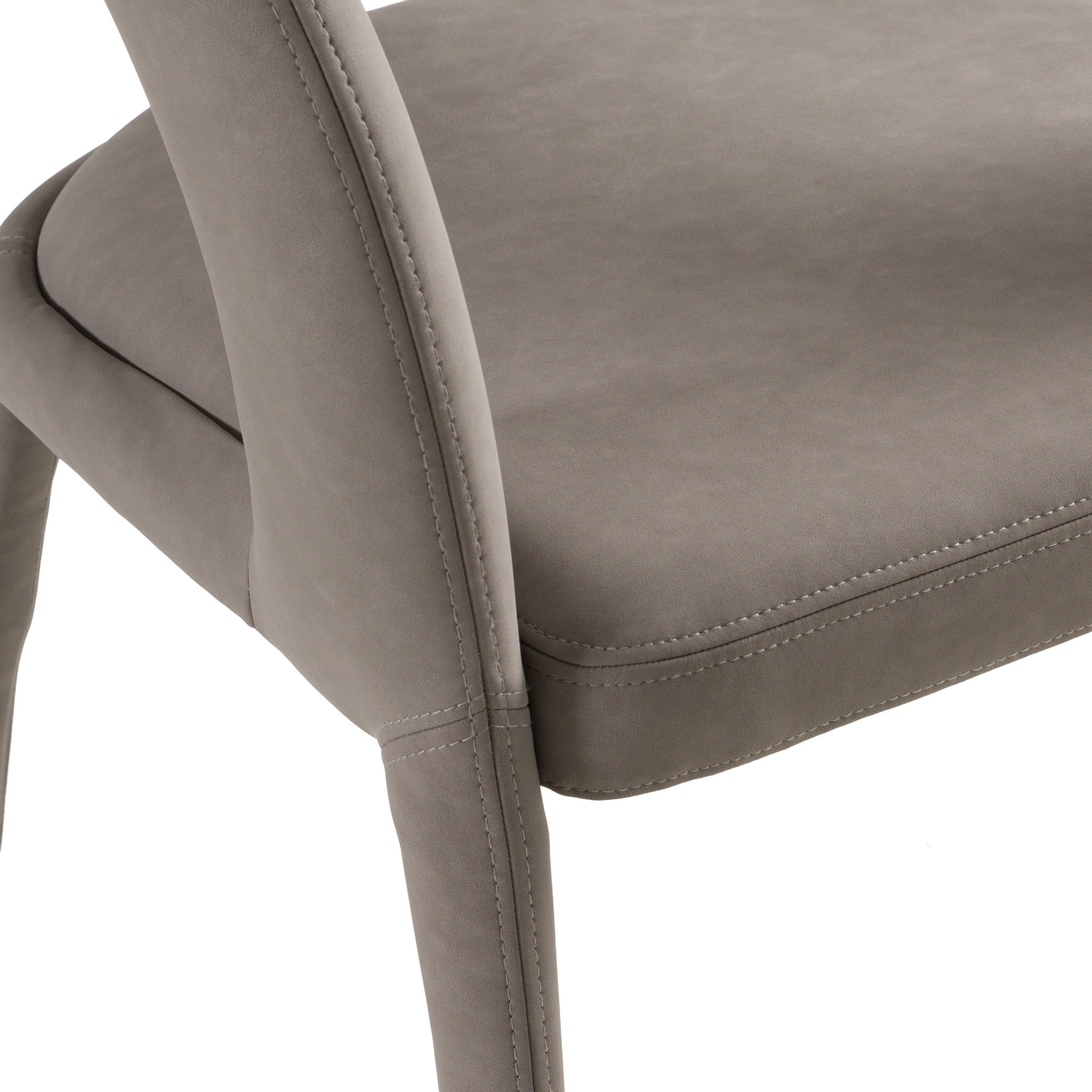 Faerron - Modern Grey Leatherette Dining Chair - image 3