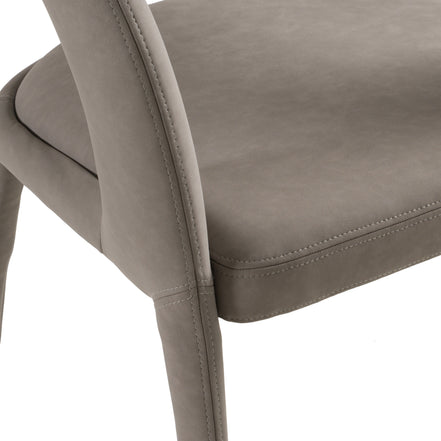 Faerron - Modern Grey Leatherette Dining Chair - image 3
