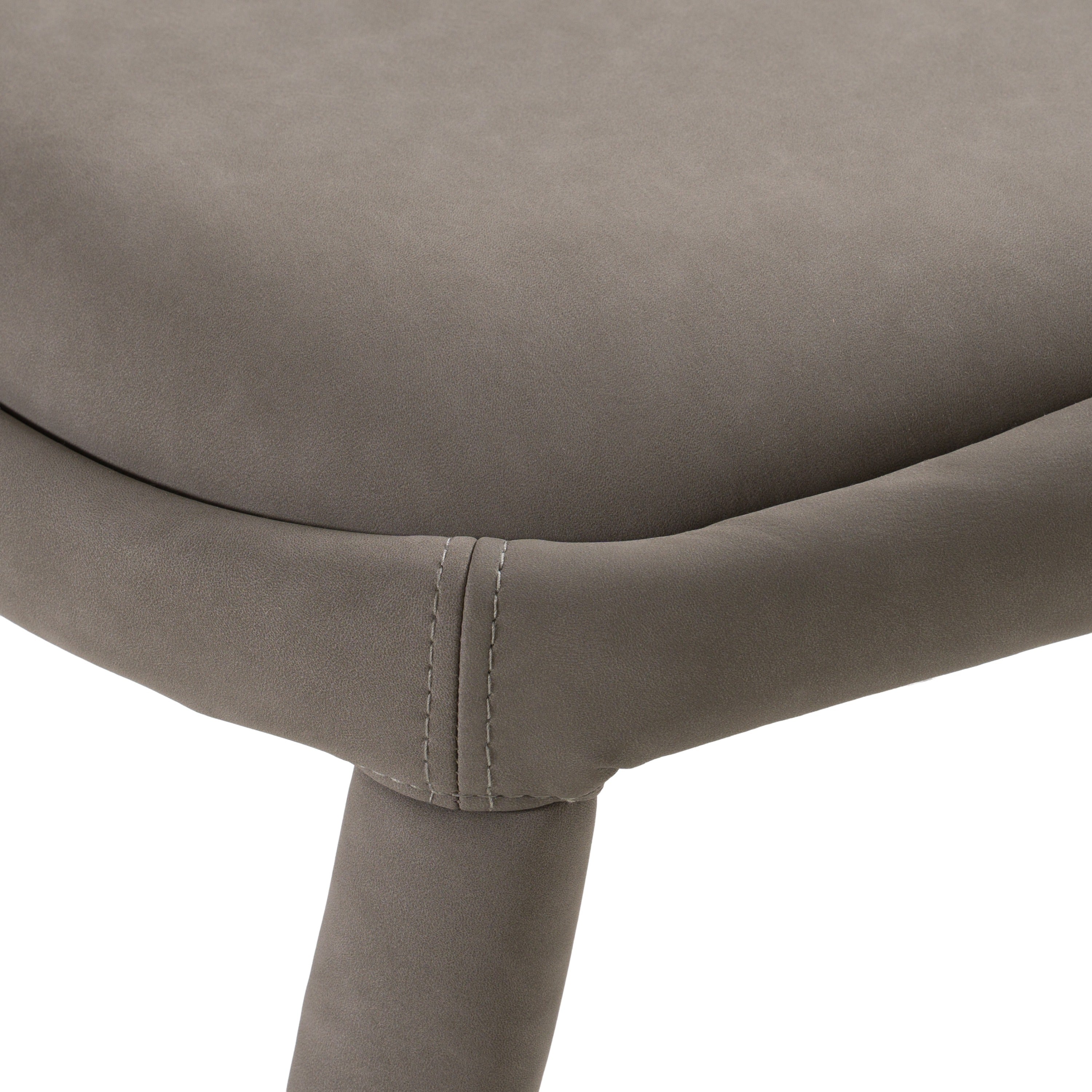 Faerron - Modern Grey Leatherette Dining Chair - image 4