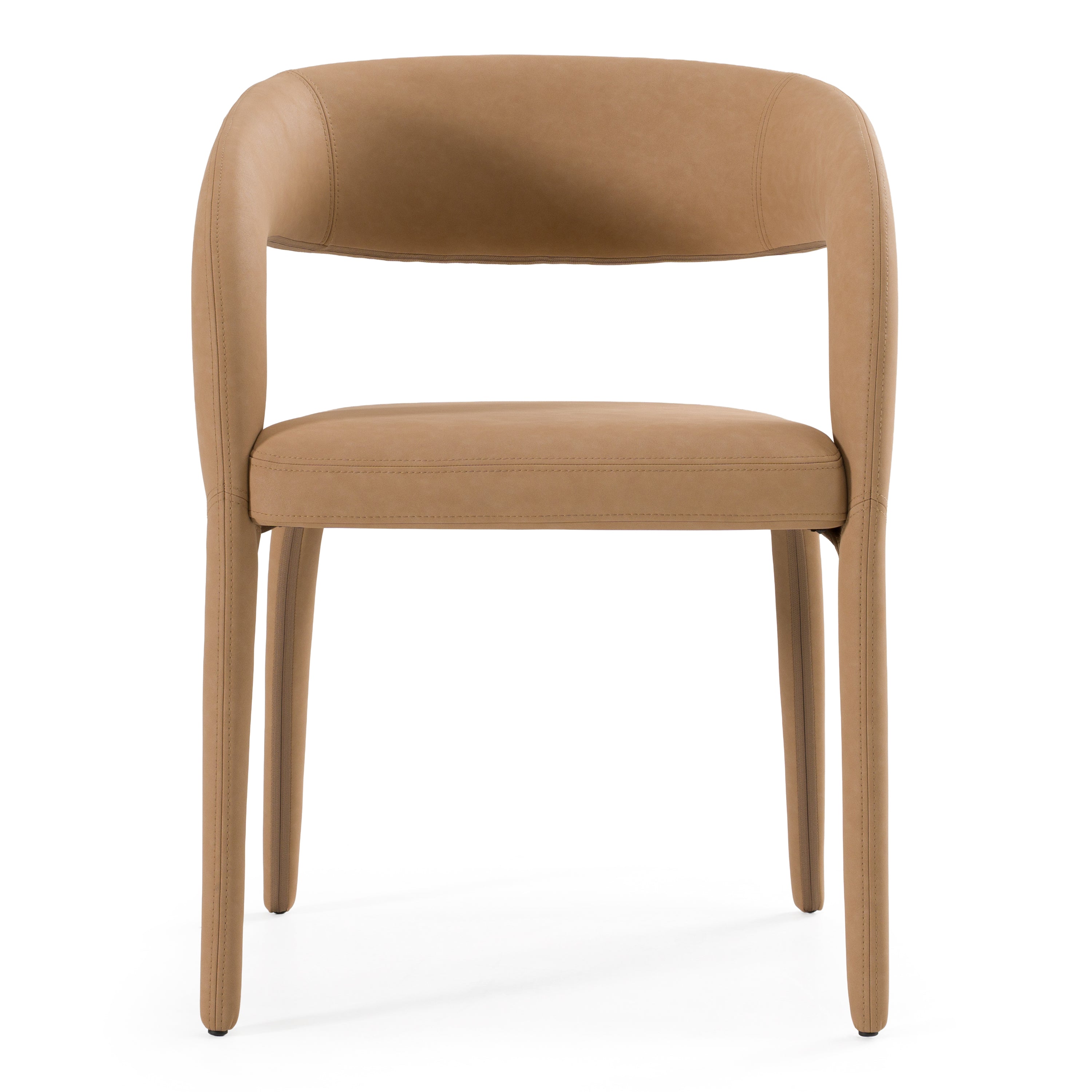 Faerron - Modern Tan Leatherette Dining Chair - image 2