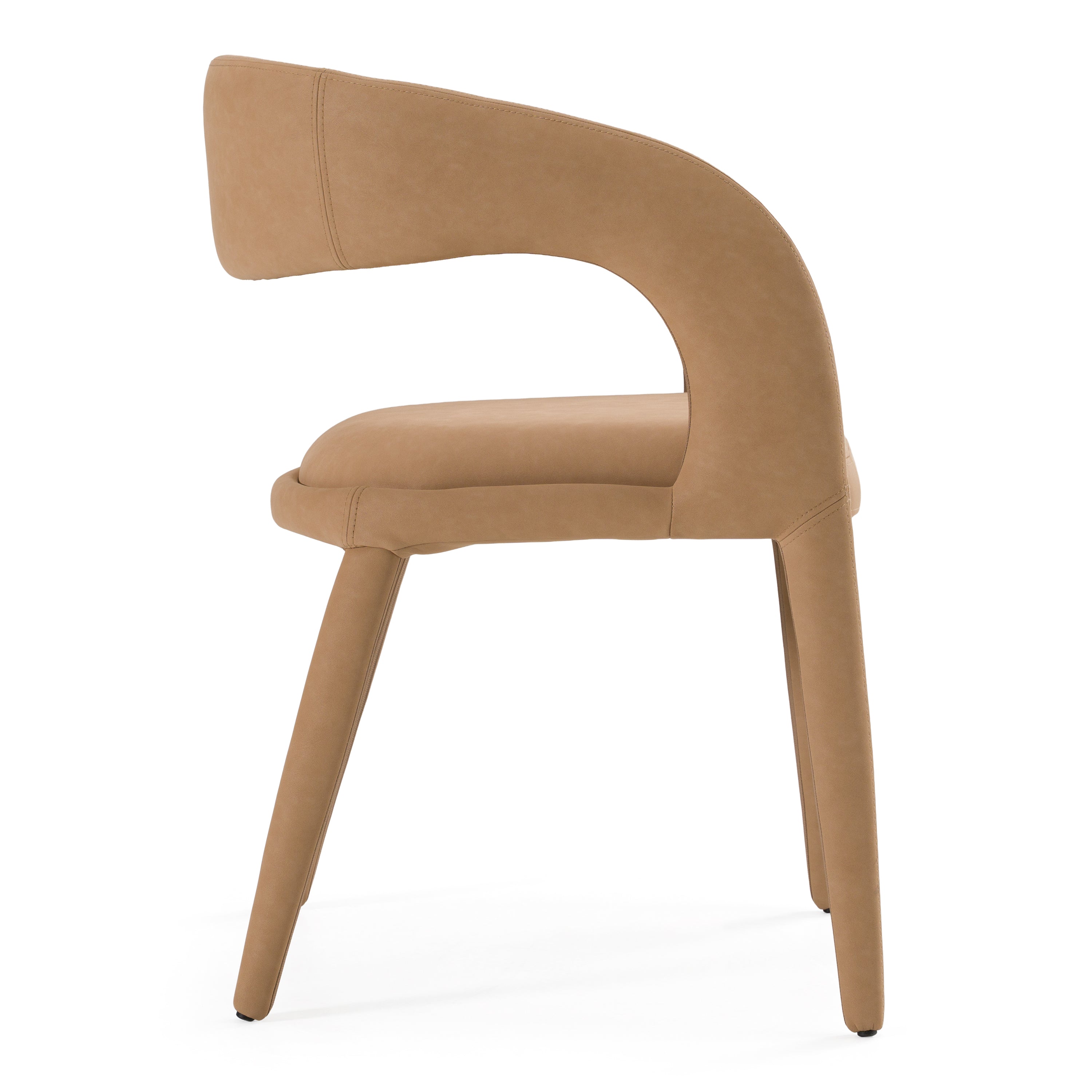 Faerron - Modern Tan Leatherette Dining Chair - image 3