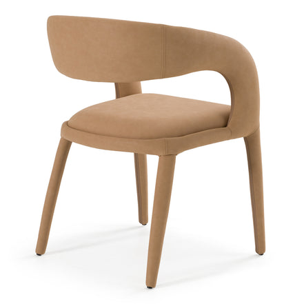 Faerron - Modern Tan Leatherette Dining Chair - image 4