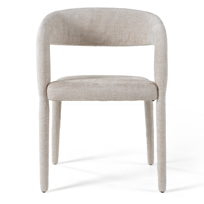 Faerron - Modern Ivory Beige Fabric Dining Chair