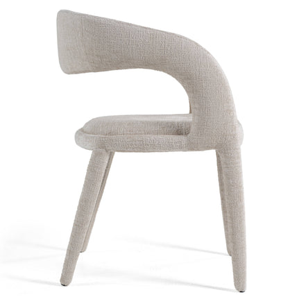Faerron - Modern Ivory Beige Fabric Dining Chair - image 2