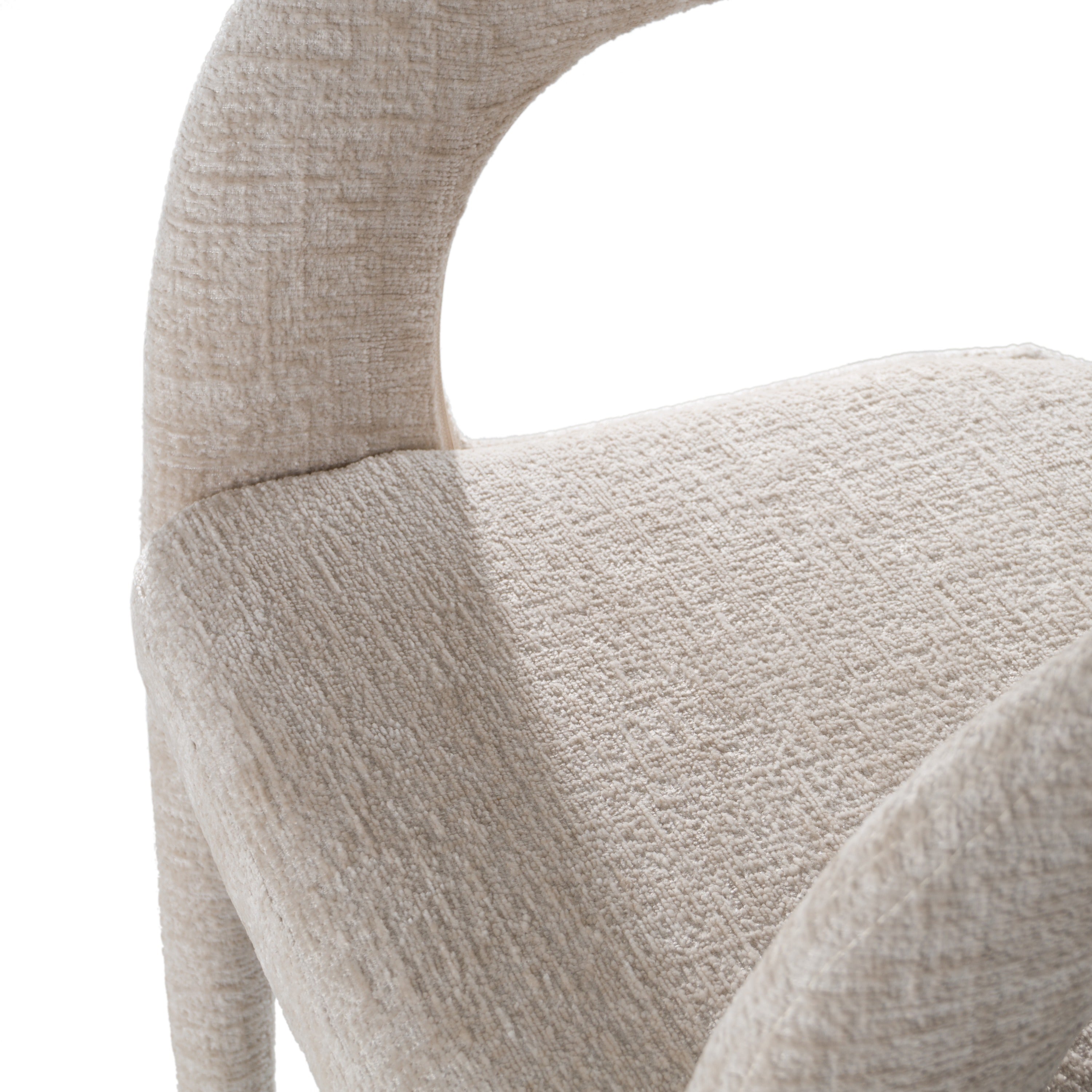 Faerron - Modern Ivory Beige Fabric Dining Chair - image 5