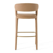 Faerron - Modern Tan Leatherette Bar Chair - image 3